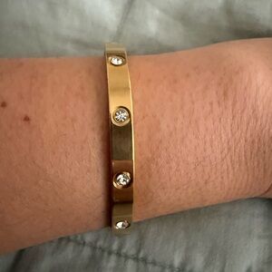 Gold Bracelet with Crystal Accents